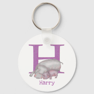 Animal ABC H is for hippo key ring