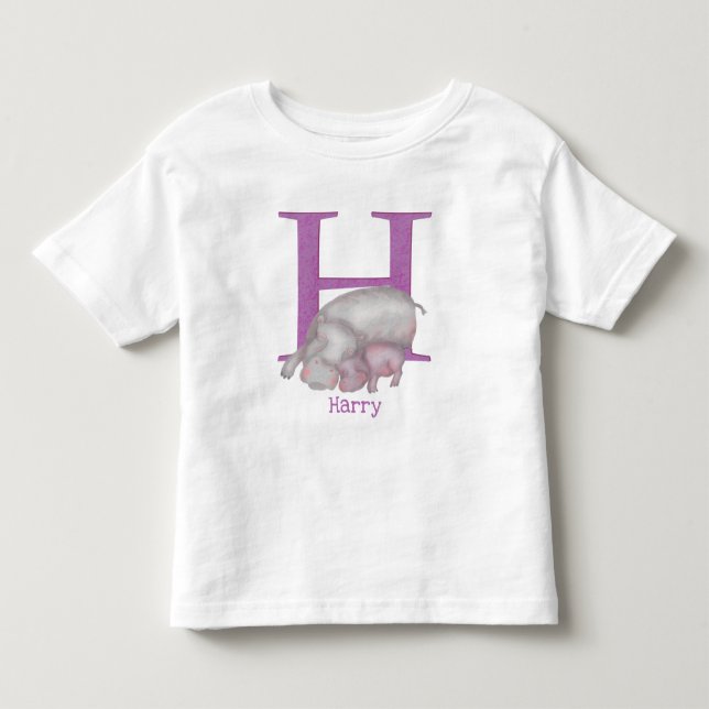 Animal ABC H is for hippo T-shirt (Front)