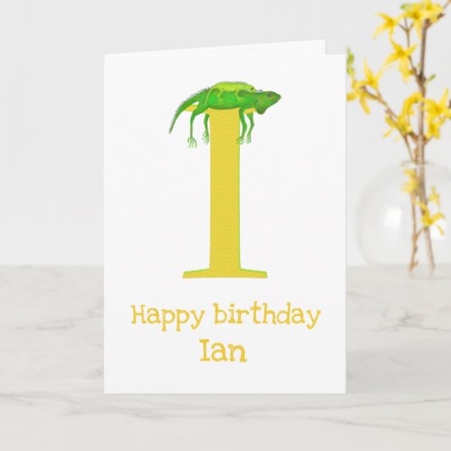 Animal ABC I is for iguana birthday card