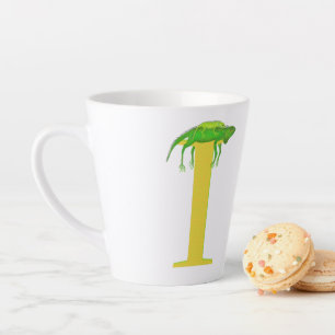 Animal ABC I is for iguana latte mug