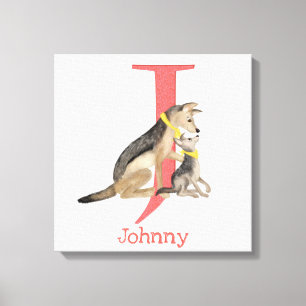 Animal ABC J is for jackal canvas print