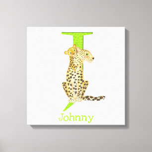 Animal ABC J is for jaguar canvas print