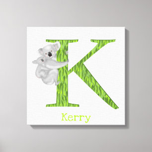 Animal ABC K is for koala canvas print