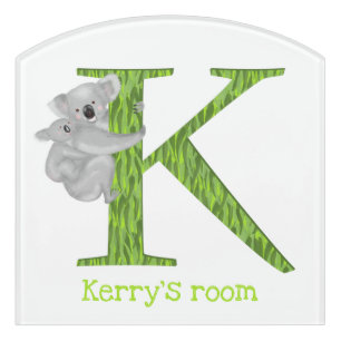 Animal ABC K is for koala door sign