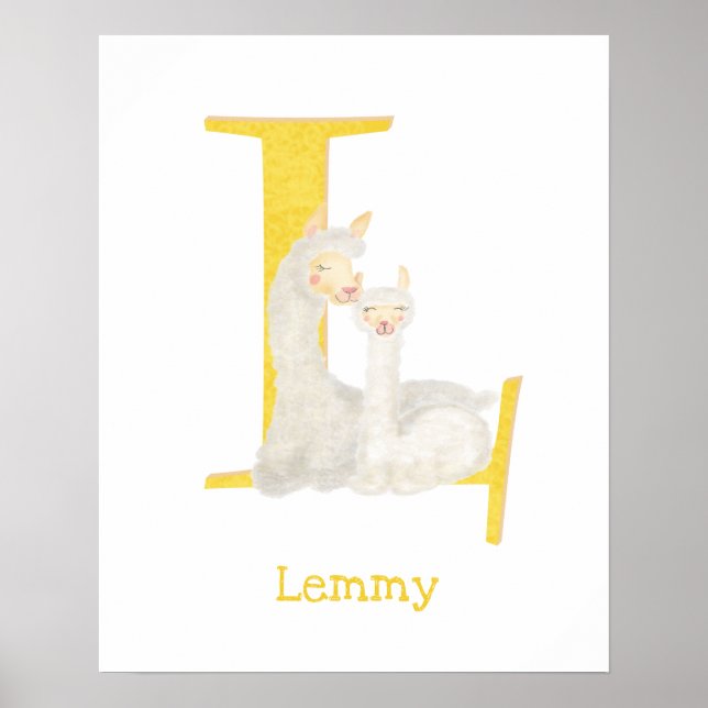 Animal ABC L is for llama print (Front)