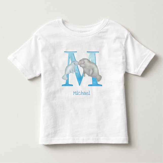 Animal ABC M is for manatee T-shirt (Front)