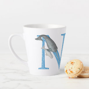 Animal ABC N is for narwhal latte mug