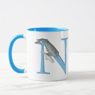 Animal ABC N is for narwhal mug