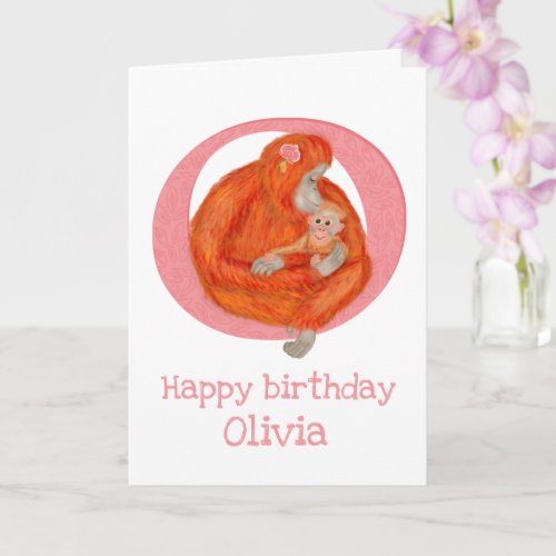 Animal ABC O is for orangutan birthday card
