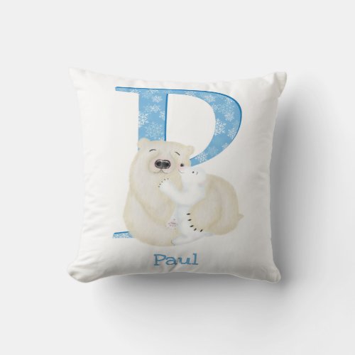 Animal ABC P is for polar bear cushion
