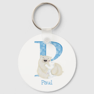 Animal ABC P is for polar bear key ring