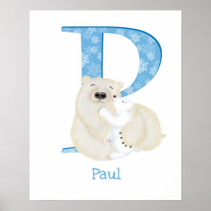 Animal ABC P is for polar bear print