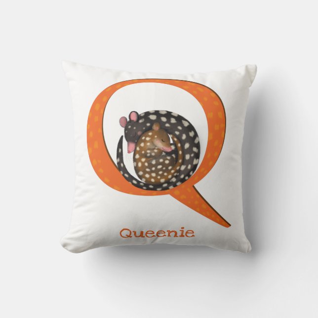 Animal ABC Q is for quoll cushion (Front)