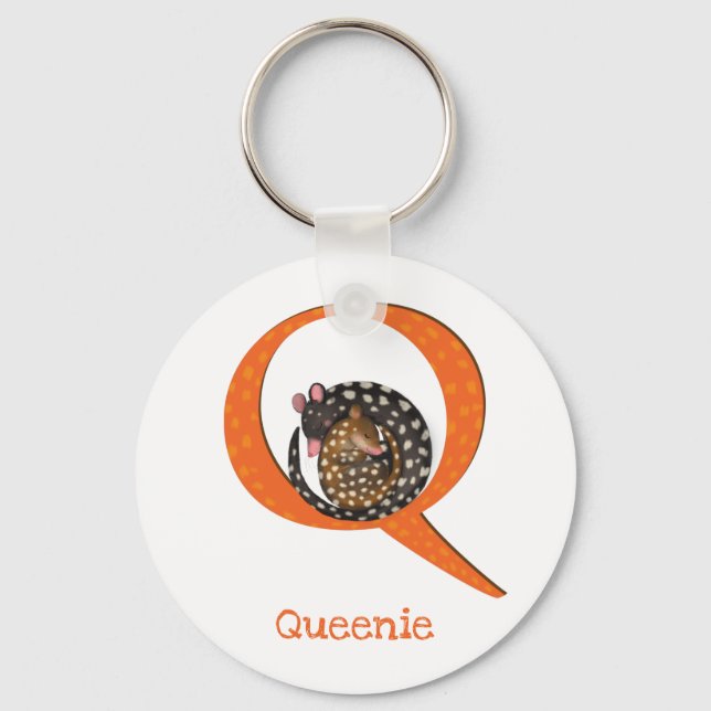 Animal ABC Q is for quoll key ring (Front)