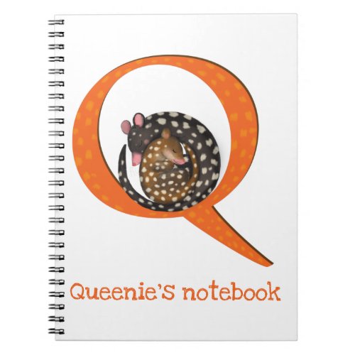 Animal ABC Q is for quoll notebook