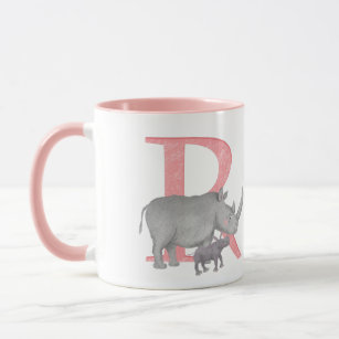Animal ABC R is for rhino mug