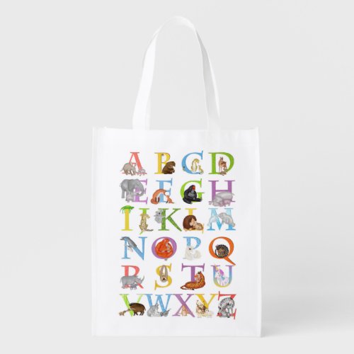 Animal ABC resusable shopping bag blue version