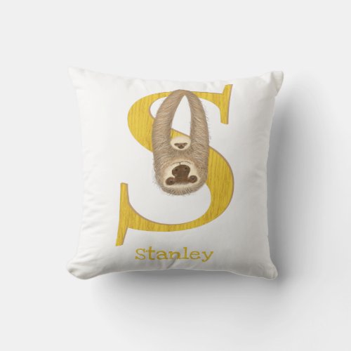 Animal ABC S is for sloth cushion