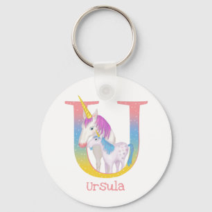 Animal ABC U is for unicorn key ring