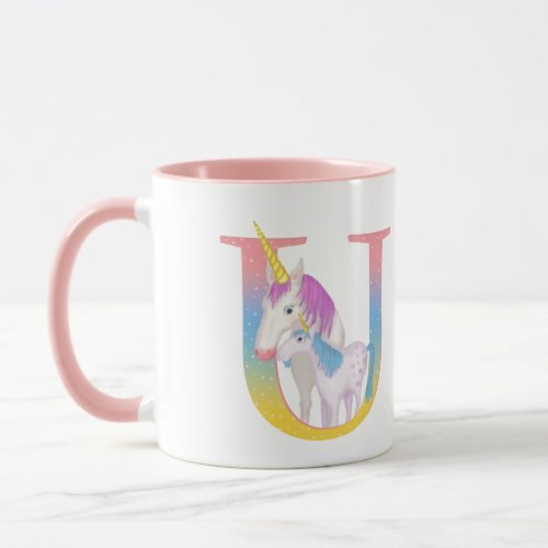 Animal ABC U is for unicorn mug