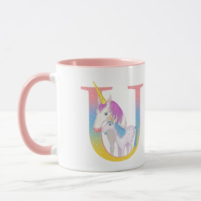 Animal ABC U is for unicorn mug (Left)