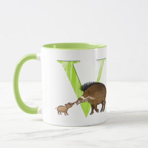 Animal ABC V is for Visayan warty pig mug