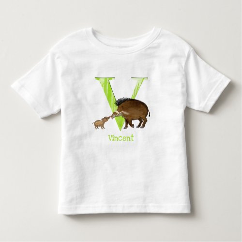 Animal ABC V is for Visayan warty pig T_shirt