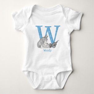 Animal ABC W is for wolf baby bodysuit