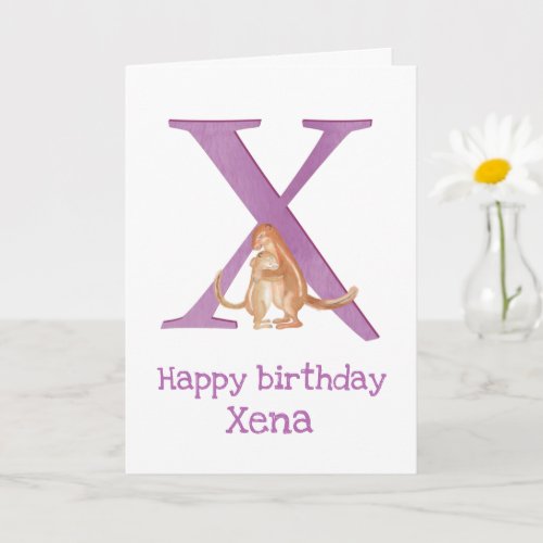 Animal ABC X is for xerus birthday card