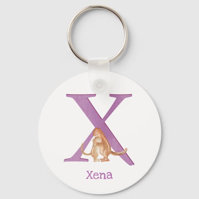 Animal ABC X is for xerus key ring (Front)