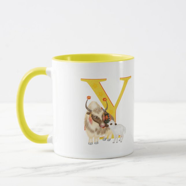 Animal ABC Y is for yak mug (Left)