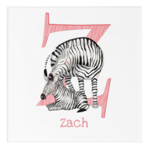Animal ABC Z is for zebra acrylic print
