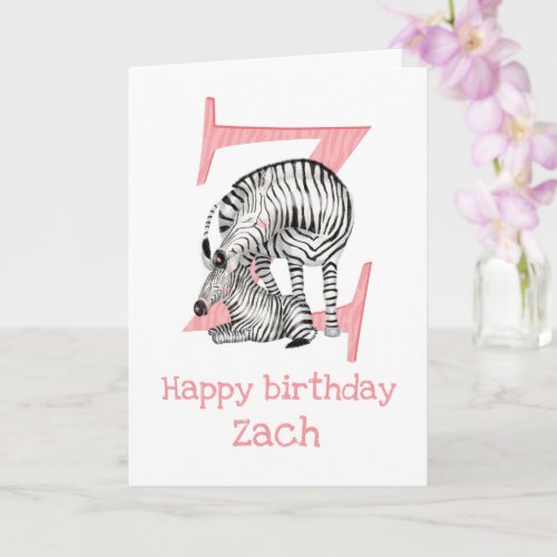 Animal ABC Z is for zebra birthday card