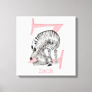 Animal ABC Z is for zebra canvas print