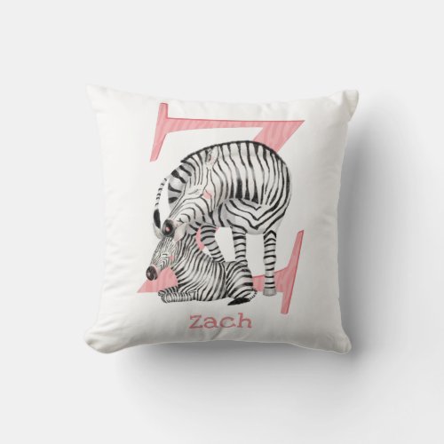 Animal ABC Z is for zebra cushion
