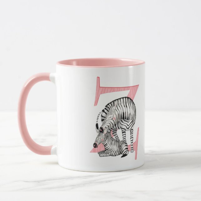 Animal ABC Z is for zebra mug (Left)