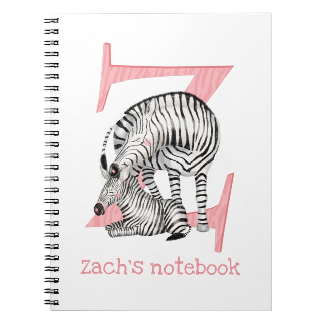 Animal ABC Z is for zebra notebook (Front)