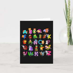 Animal Abcs Learning Kindergarten School Teacher Card