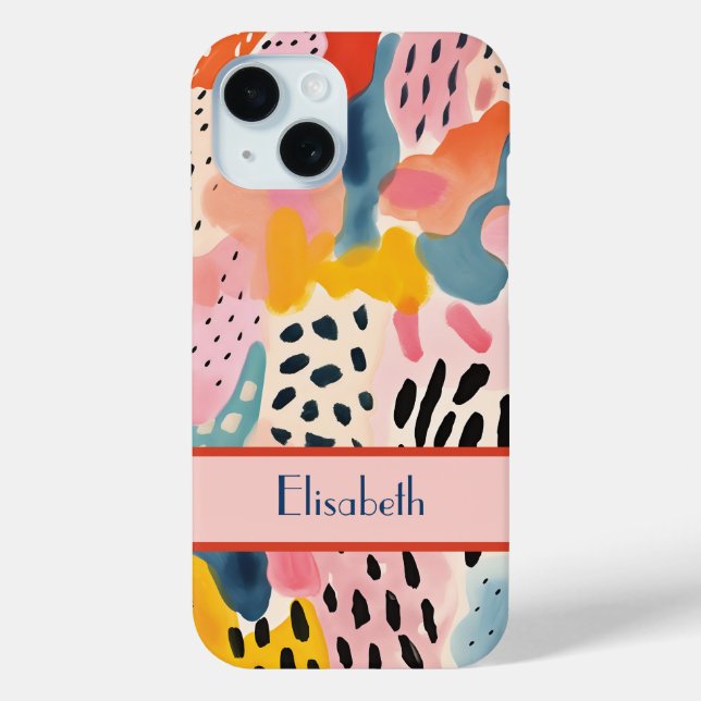 Animal Abstract Modern Retro Coloful Case-Mate iPhone Case (Back)