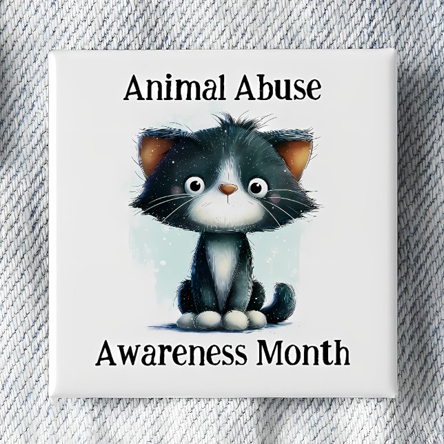 Animal Abuse Awareness Month - Kitten Pinback Button (Creator Uploaded)