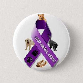 Animal Abuse Awareness Ribbon Button