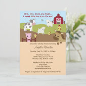 Animal Acres Farm Animal Baby Shower NEUTRAL AAK Invitation (Standing Front)