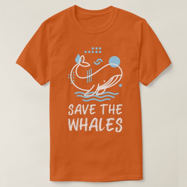 Animal Activist Save the Whales T-Shirt (Design Front)