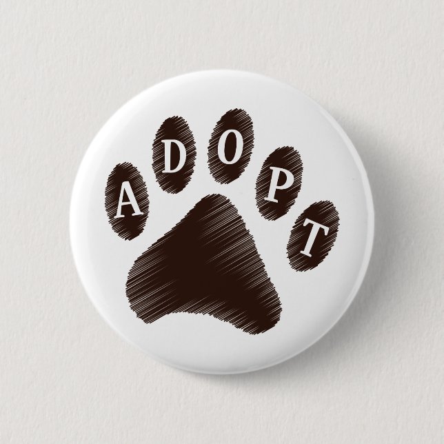 Animal Adoption Pinback Button (Front)