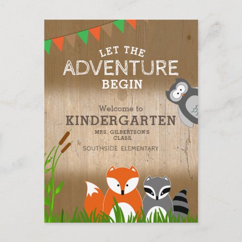 Animal Adventure  Welcome To Kindergarten Postcard