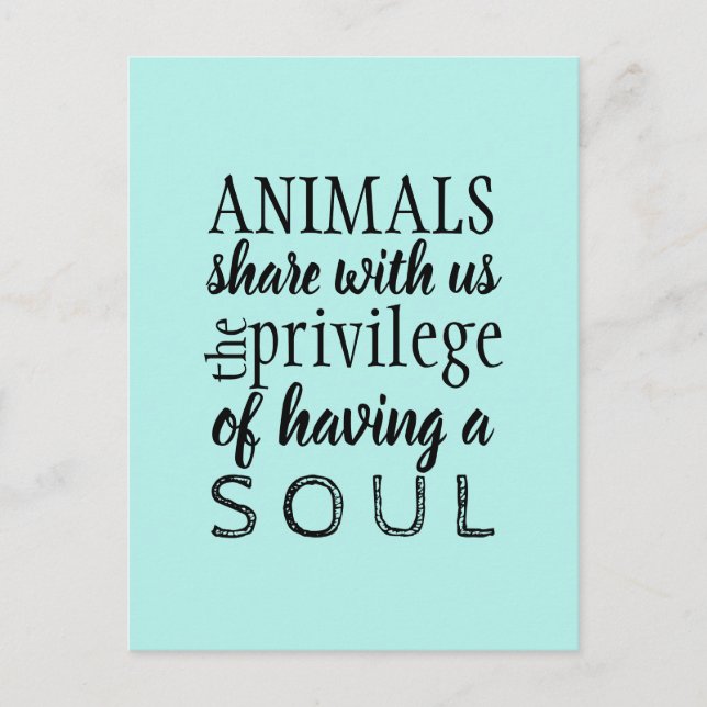 Animal advocate welfare postcard (Front)