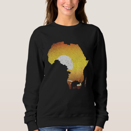 Animal Africa Safari Savanna Sunset Elephant Sweatshirt