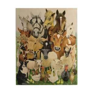 Animal Allsorts Wood Wall Art