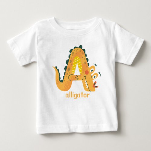 Animal Alphabet A For Alligator Baby T_Shirt