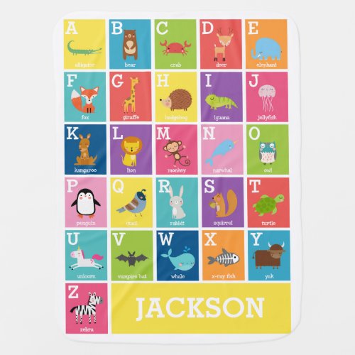 Animal Alphabet  Alphabet ABC Blanket